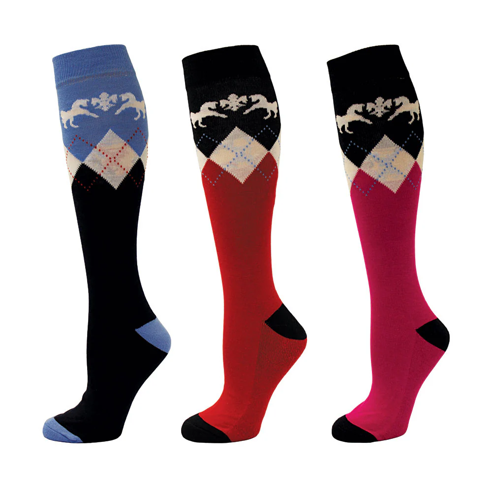 Equine Couture Ladies Hadley Knee Hi Socks - 3 Pack - Image 3